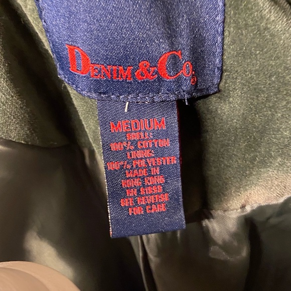 Denim&Co Dark Green Velvet Blazer Jacket - Picture 2 of 11